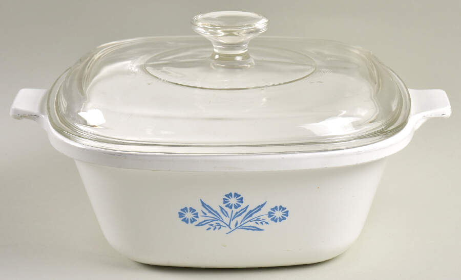 Cornflower Blue Double Boiler Insert with Glass Lid by Corning Corelle-1
