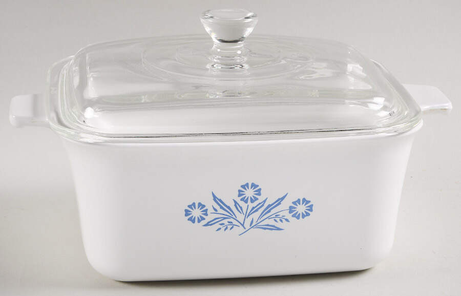 Cornflower Blue 1.5 Quart Rectangular Casserole with Lid by Corning Corelle-1