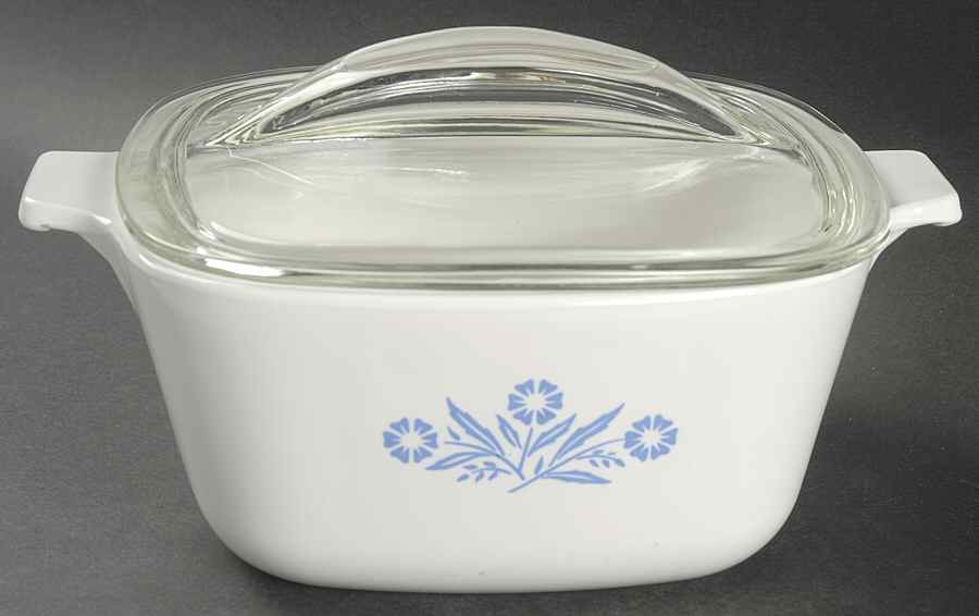 Cornflower Blue 1.75 Quart Square Casserole with Lid by Corning Corelle-1