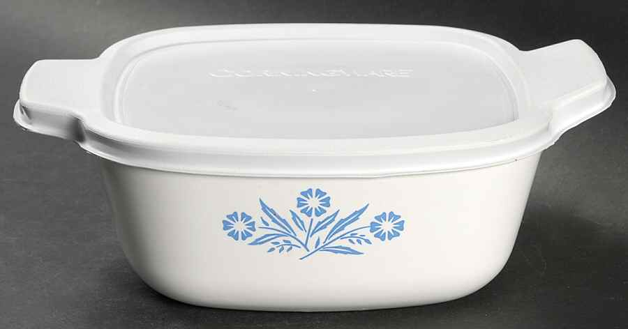 Cornflower Blue 1.5 Quart Square Casserole with Lid by Corning Corelle-1