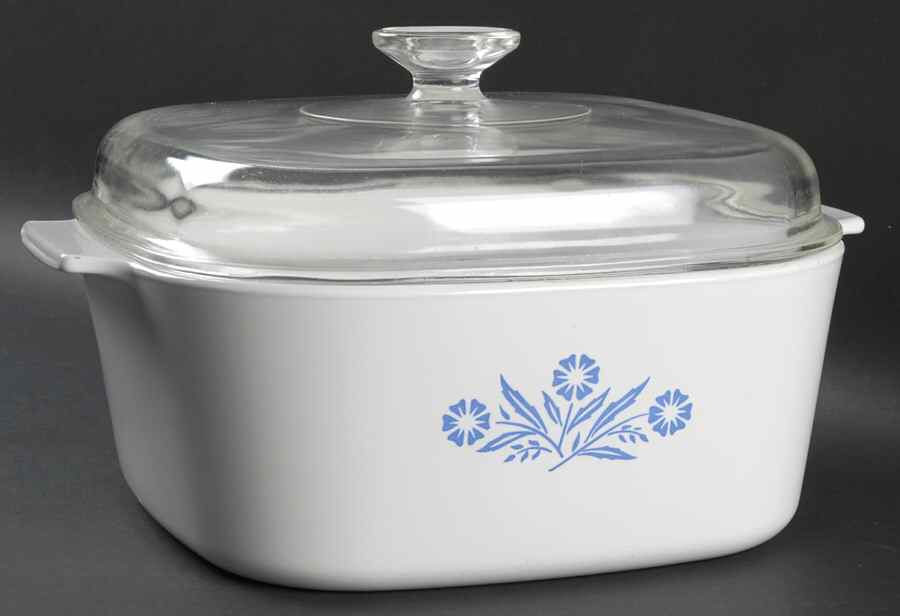 Cornflower Blue 5 Quart Square Casserole with Glass Lid by Corning Corelle-1