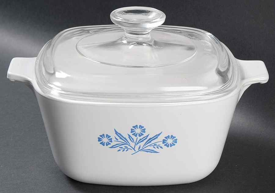 Cornflower Blue 1.75 Quart Square Casserole with Lid by Corning Corelle-1