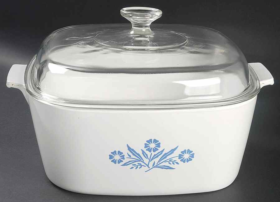Cornflower Blue 4 Quart Square Casserole with Lid by Corning Corelle-1