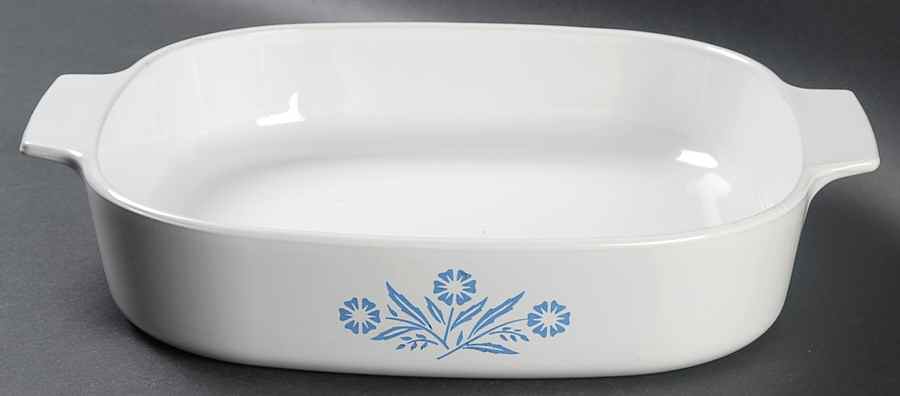 Cornflower Blue 2.5 Quart Square Casserole No Lid by Corning Corelle-1