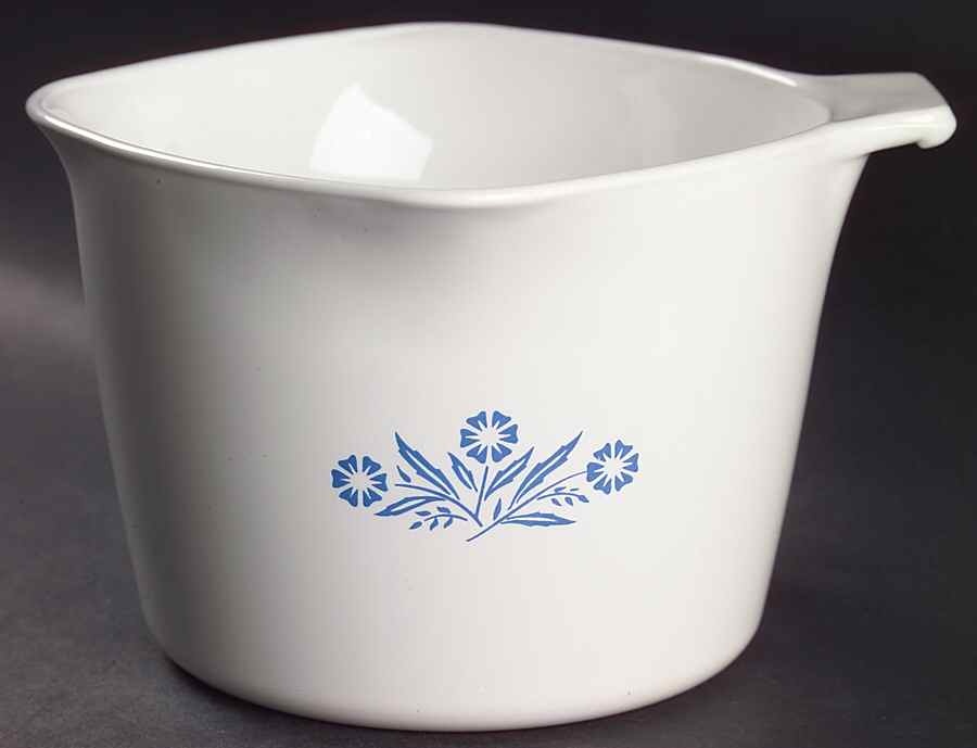 Cornflower Blue 1 Qt Sauce Maker No Glass Lid by Corning Corelle-1