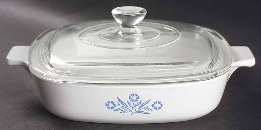 Cornflower Blue .75 Qt Square Casserole with Lid by Corning Corelle-1