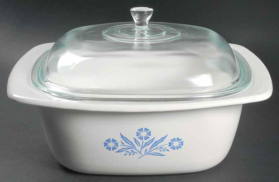 Cornflower Blue 5qt Square Dutch Oven W/Glass Lid by Corning Corelle-1