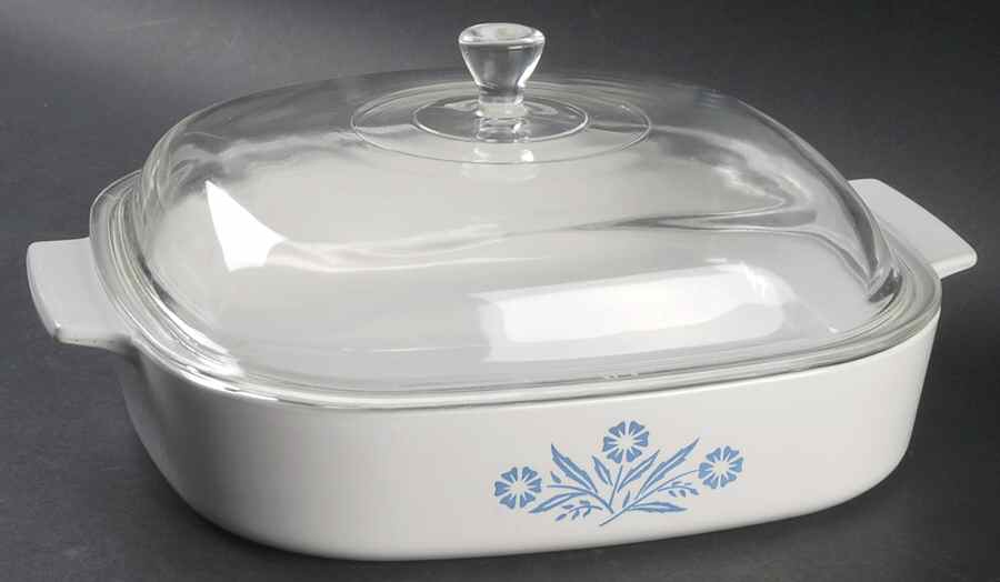 Cornflower Blue 2.5 Quart Square Casserole with Lid by Corning Corelle-1