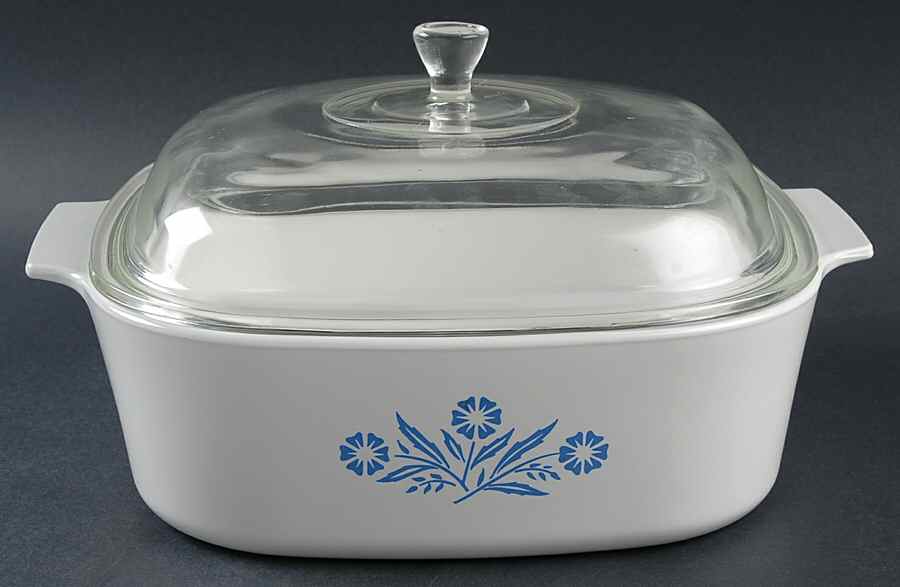 Cornflower Blue 4 Quart Square Casserole with Lid by Corning Corelle-1