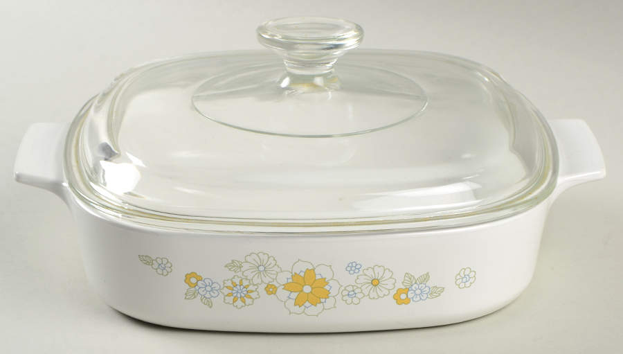 Floral Bouquet (Corelle) 1.5 Quart Square Casserole with Lid by Corning Corelle-1