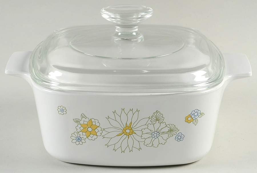 Floral Bouquet (Corelle) 1.5 Quart Square Casserole with Lid by Corning Corelle-1