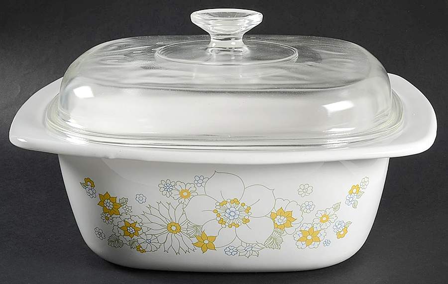 Floral Bouquet (Corelle) 5qt Square Dutch Oven W/Glass Lid by Corning Corelle-1