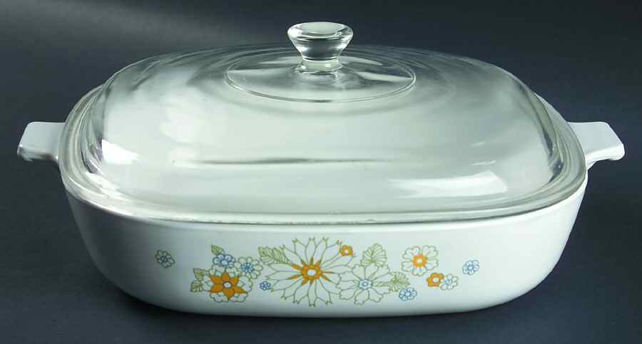 Floral Bouquet (Corelle) 1.5 Quart Square Casserole with Lid by Corning Corelle-1