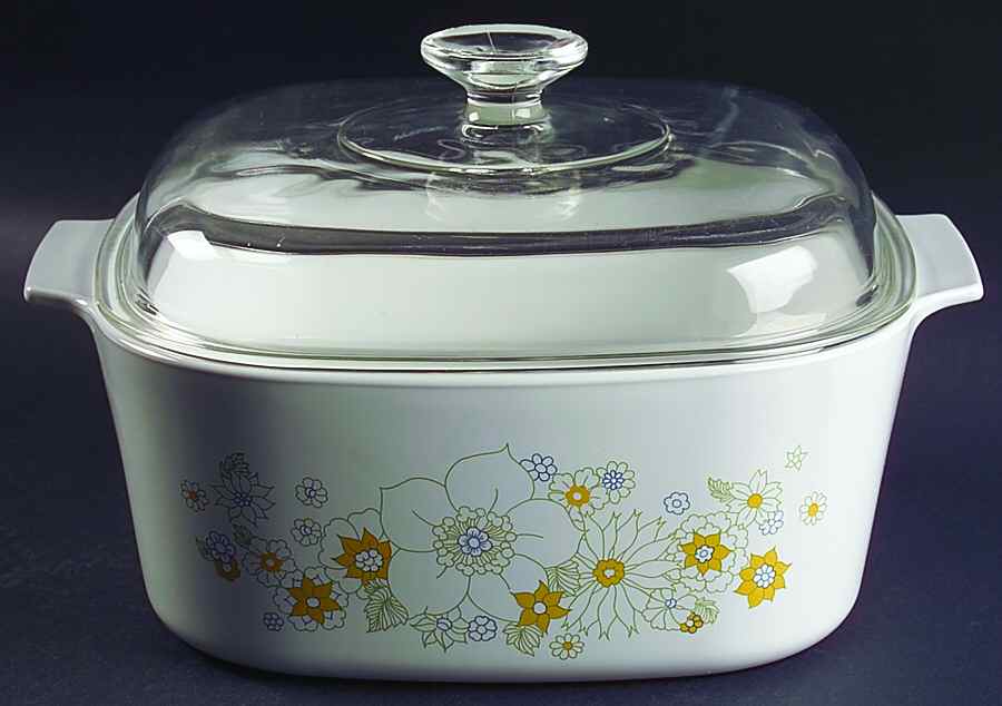Floral Bouquet (Corelle) 5 Quart Square Casserole with Glass Lid by Corning Corelle-1