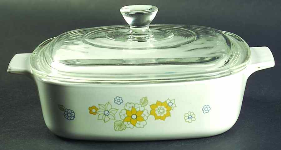 Floral Bouquet (Corelle) 1 Qt Square Casserole w/Glass or Plastic Lid by Corning Corelle-1