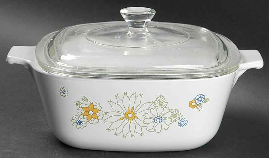 Floral Bouquet (Corelle) 1.5 Quart Square Casserole with Lid by Corning Corelle-1