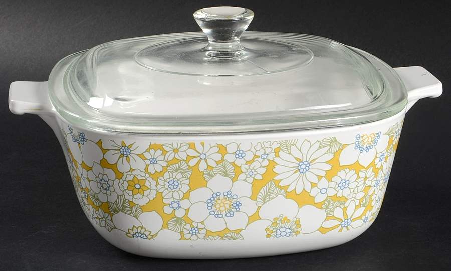 Floral Bouquet (Corelle) 1.5 Quart Square Casserole with Lid by Corning Corelle-1