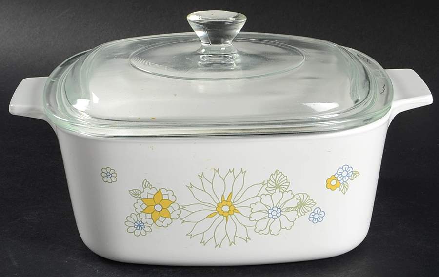 Floral Bouquet (Corelle) 1.5 Quart Square Casserole with Lid by Corning Corelle-1