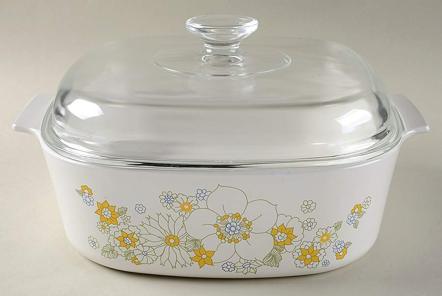 Floral Bouquet (Corelle) 4 Quart Square Casserole with Lid by Corning Corelle-1
