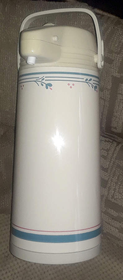 Country Violets Thermal Pump w/Hinged Lid & Pump Mechanism by Corning Corelle-1