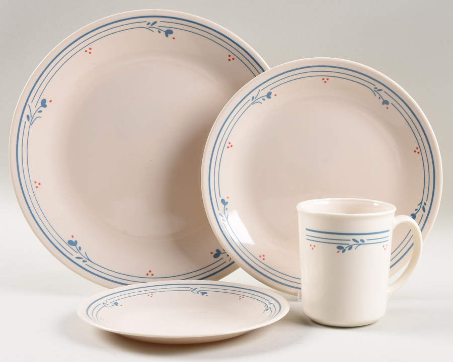 Country Violets 4 Piece Place Setting by Corning Corelle-1