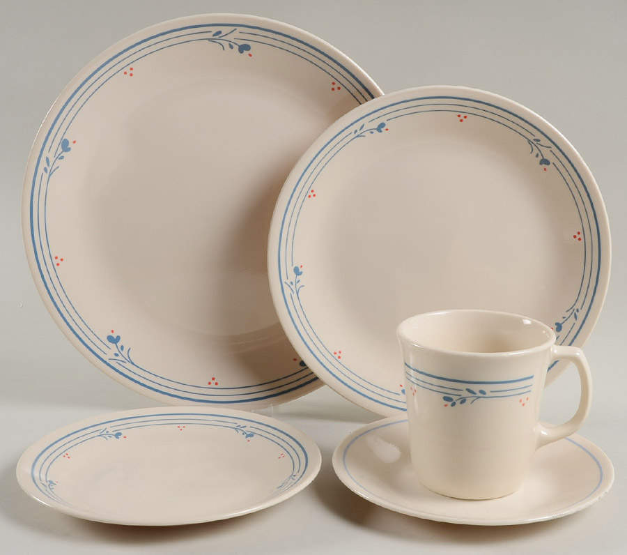 Country Violets 5 Piece Place Setting by Corning Corelle-1