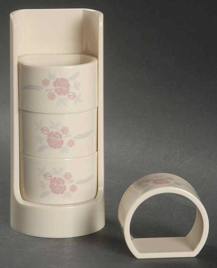 English Breakfast (Corelle) Plastic Napkin Ring - Set of 4 & Tray by Corning Corelle-1