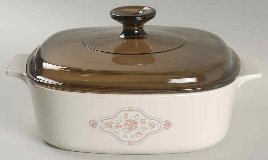 English Breakfast (Corelle) 2 Quart Square Casserole with Lid by Corning Corelle-1