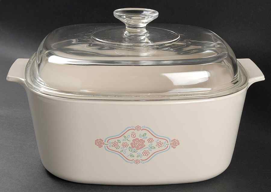 English Breakfast (Corelle) Glass Lid for 5 Quart Square Casserole by Corning Corelle-1