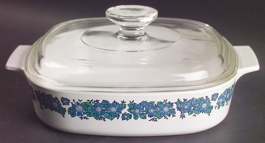 Evening Song 1.5 Quart Square Casserole with Lid by Corning Corelle-1