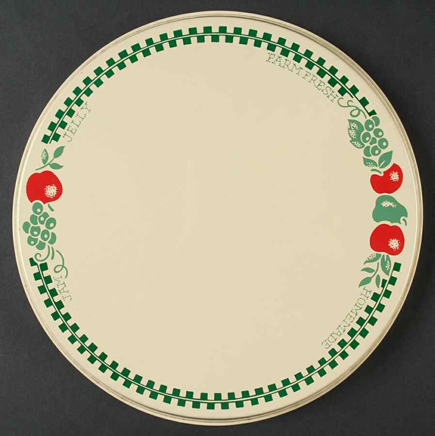 Farm Fresh 10" Individual Tin Round Stove Cover by Corning Corelle-1