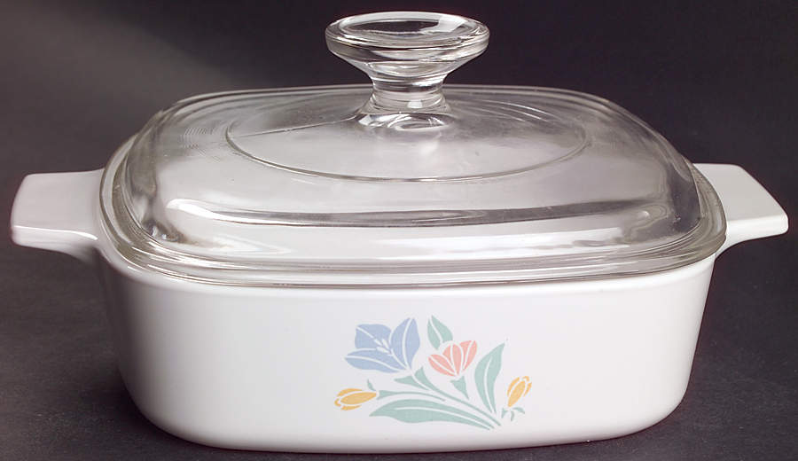 Friendship (Corelle) 1 Qt Square Casserole w/Glass or Plastic Lid by Corning Corelle-1