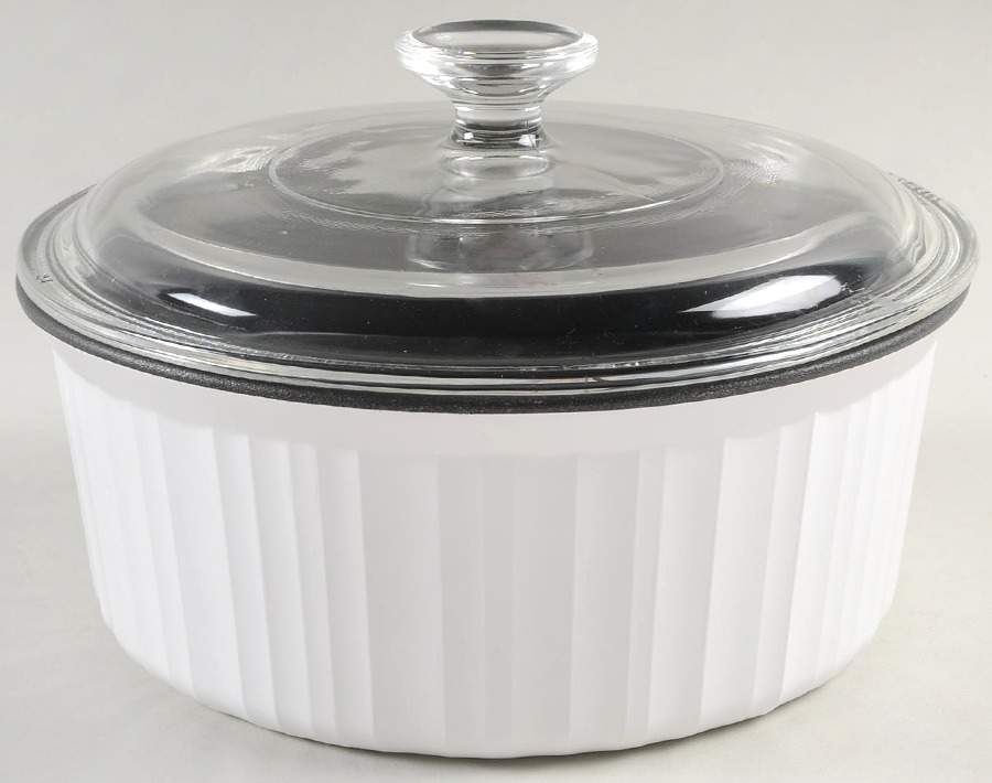 French White 2.5 Qt Round Covered Casserole by Corning Corelle-1