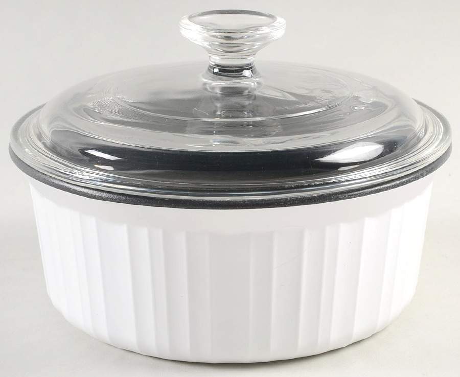 French White 1.5 Qt Round Covered Casserole by Corning Corelle-1