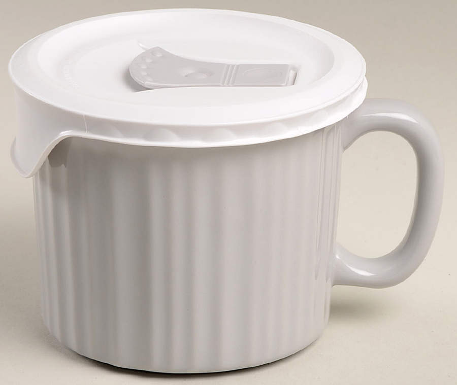 French White Mug & Vented Plastic Lid by Corning Corelle-1