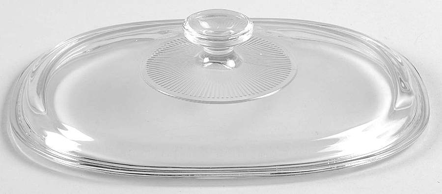 French White Lid for 1.5 Qt Oval Covered Divided Casserole by Corning Corelle-1