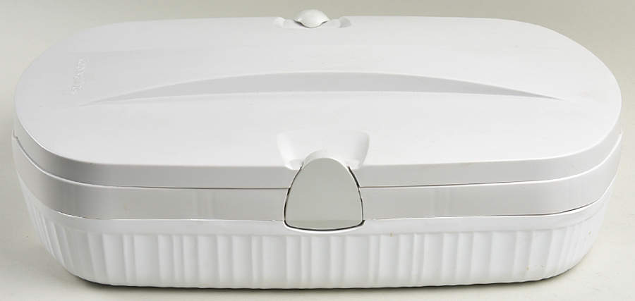 French White Thermal Carrier for 13" Rec Roaster & Lid by Corning Corelle-1