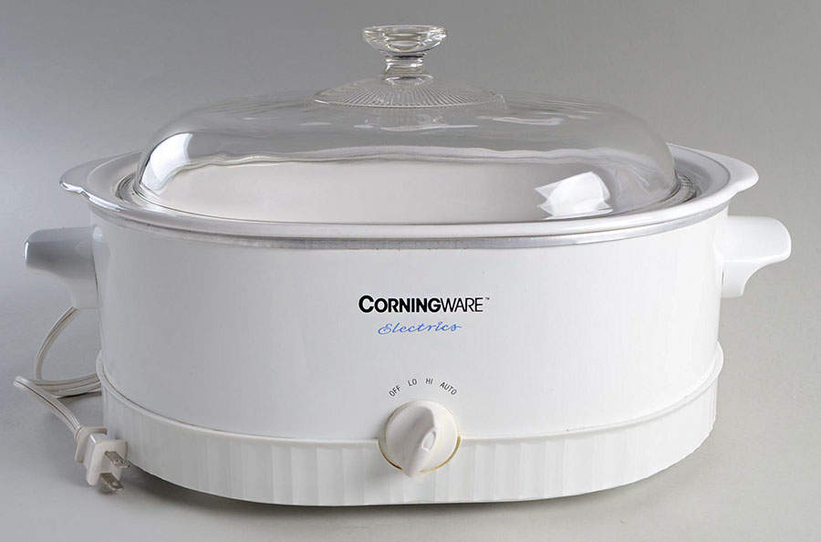 French White Crock Pot with Lid & Insert by Corning Corelle-1