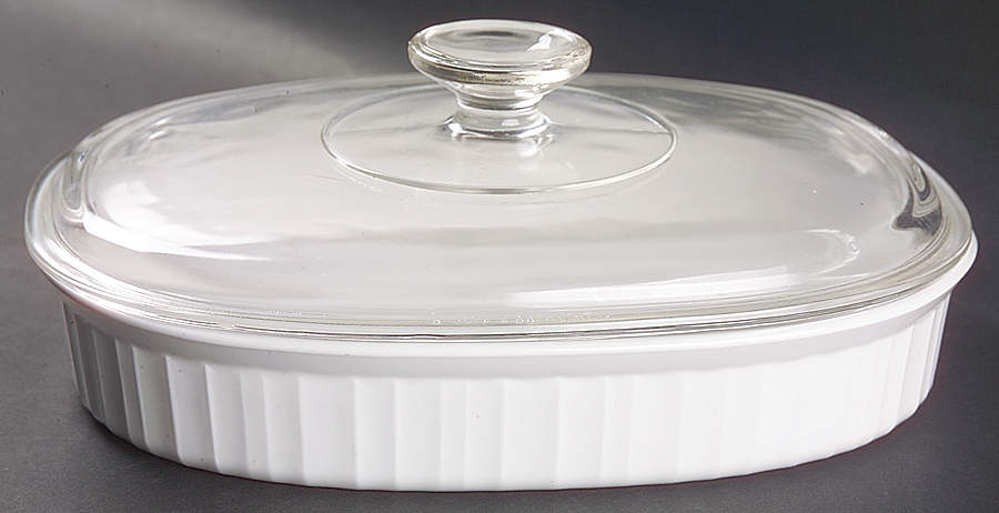 French White 1.5 Quart Oval Covered Casserole by Corning Corelle-1