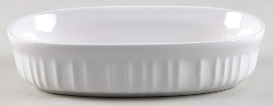 French White Oval Individual Casserole No Plastic Lid by Corning Corelle-1
