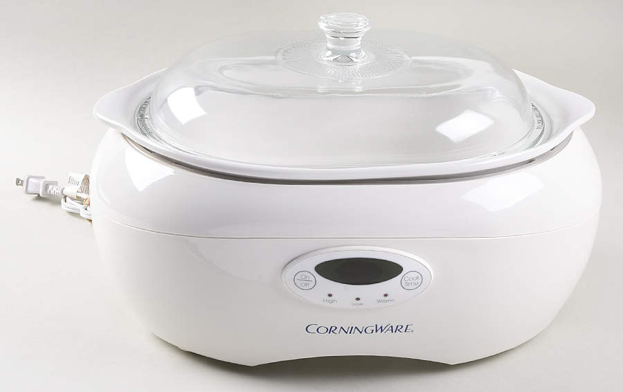 French White Digital 6 Qt Slow Cooker by Corning Corelle-1