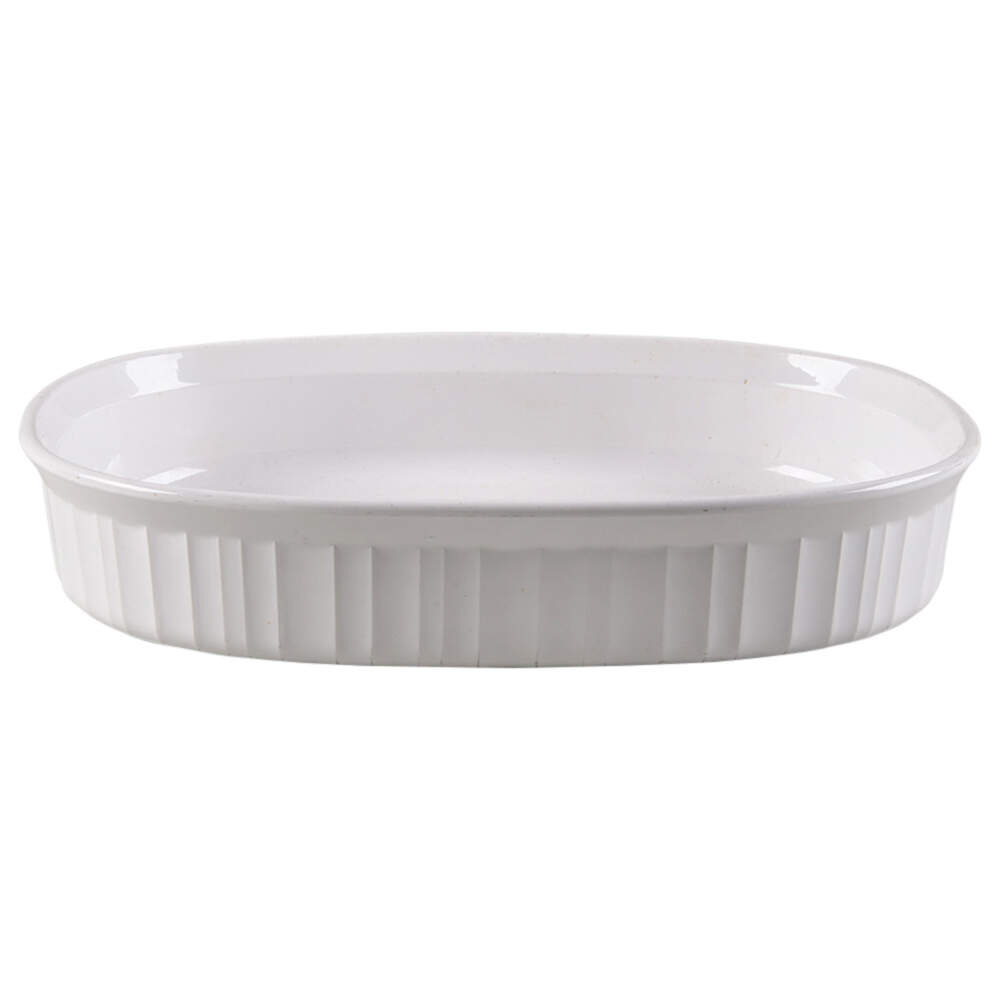 French White 1.5 Quart Oval Covered Casserole No Lid by Corning Corelle-1