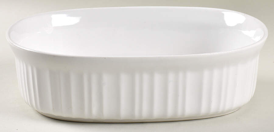 French White 1.5 Quart Oval Covered Casserole No Lid by Corning Corelle-1