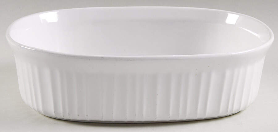 French White 2.5 Quart Oval Covered Casserole No Lid by Corning Corelle-1