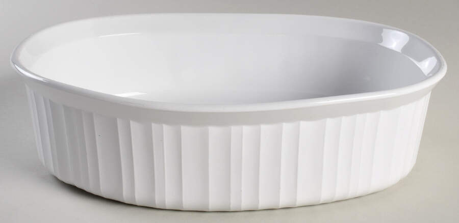 French White 2.5 Quart Oval Covered Casserole No Lid by Corning Corelle-1
