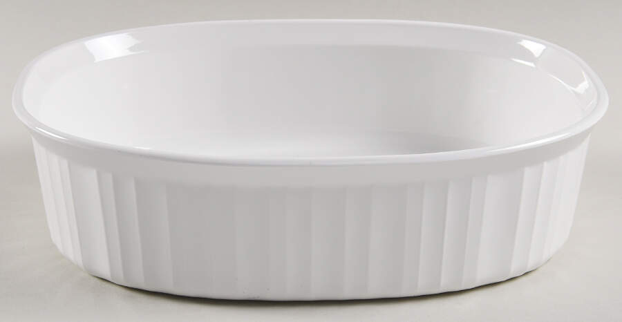 French White 1.5 Quart Oval Covered Casserole No Lid by Corning Corelle-1