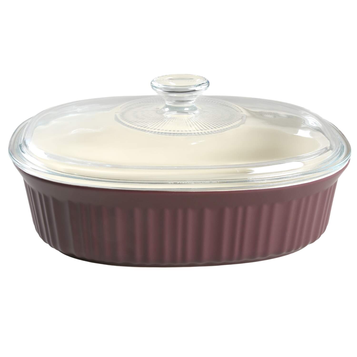 French White 2.5 Quart Oval Casserole with Lid by Corning Corelle-1