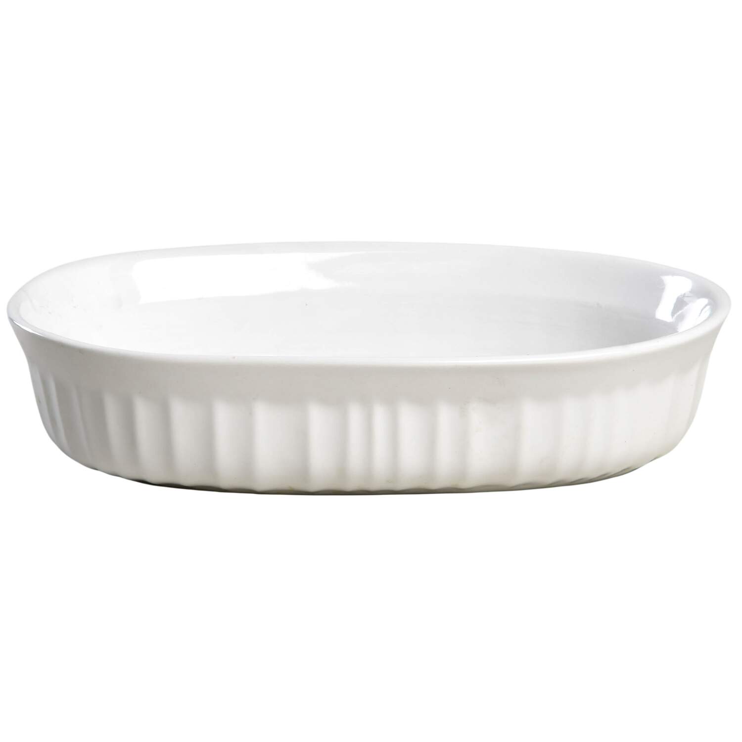 French White Oval Individual Casserole No Vented Plastic Lid by Corning Corelle-1