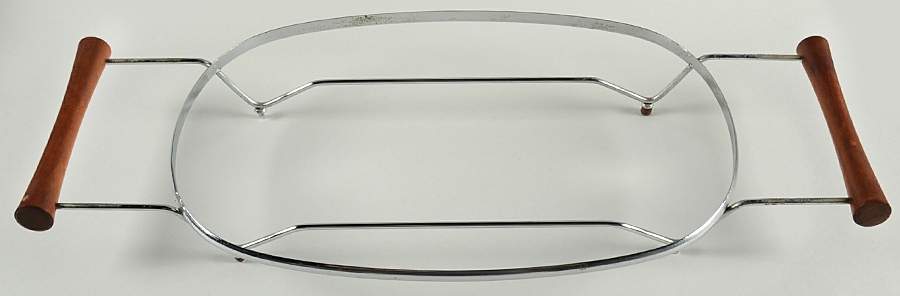 French White 12" Metal Stand for Oval Baker by Corning Corelle-1