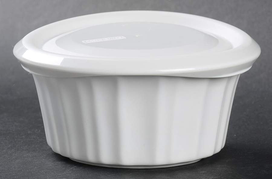 French White Ramekin & Plastic Lid by Corning Corelle-1